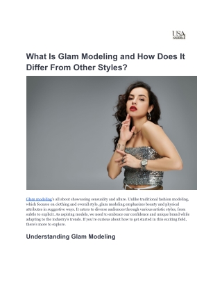 What Is Glam Modeling and How Does It Differ From Other Styles_