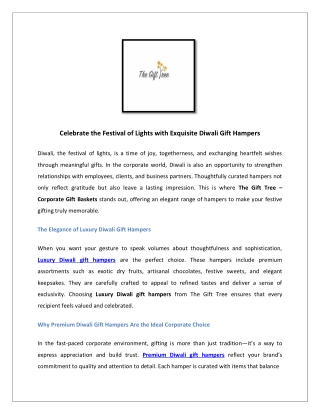 Celebrate the Festival of Lights with Exquisite Diwali Gift Hampers