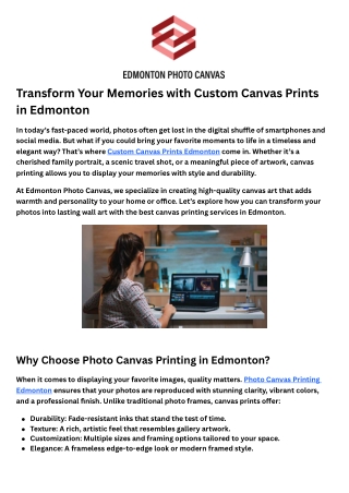 Photo Canvas Printing Edmonton