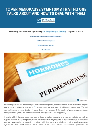 12 PERIMENOPAUSE SYMPTOMS THAT NO ONE TALKS ABOUT AND HOW TO DEAL WITH THEM