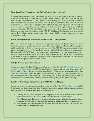Boost Your Exam Preparation with EA Publications Study Material