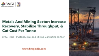 Metals and Mining Sector: Increase Recovery, Stabilize Throughput, and Cut Cost per Tonne
