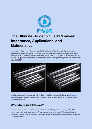 The Ultimate Guide to Quartz Sleeves_ Importance, Applications, and Maintenance (1)
