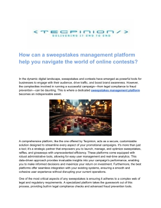 How can a sweepstakes management platform help you navigate the world of online contests_