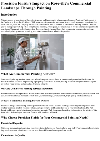 Precision Finish_s Impact on Roseville_s Commercial Landscape Through Painting