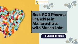 Best Pharma PCD Franchise in Maharashtra - Macro Labs