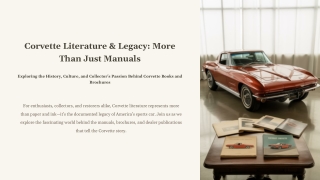 Corvette Literature & Legacy More Than Just Manuals