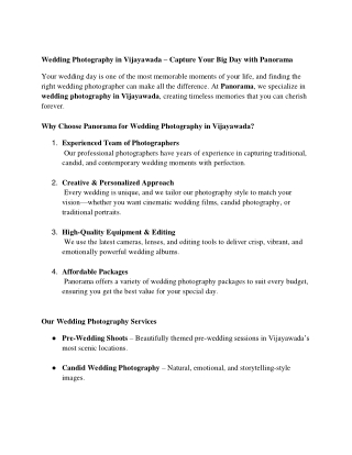 Wedding Photography in Vijayawada – Capture Your Big Day with Panorama