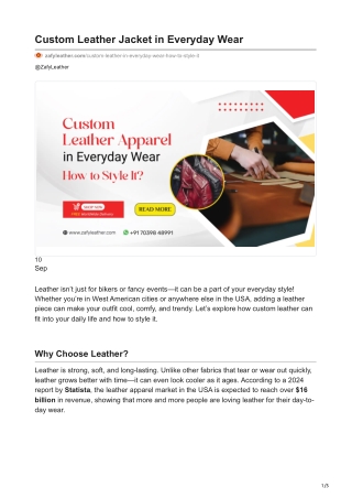 zafyleather.com-Custom Leather Jacket in Everyday Wear