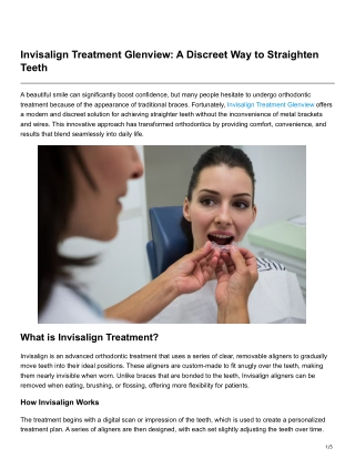 Invisalign Treatment Glenview A Discreet Way to Straighten Teeth