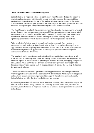 Reactjs Course in nagercoil