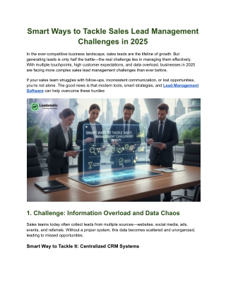 Smart Ways to Tackle Sales Lead Management Challenges in 2025