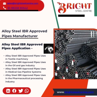 Alloy Steel IBR Approved Pipes | Alloy Steel Seamless Pipes | ASTM A335 Grade P1