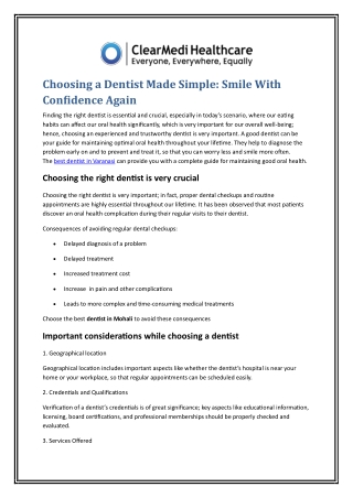 Choosing a Dentist Made Simple Smile With Confidence Again
