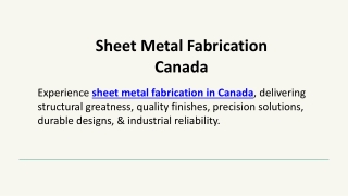 Sheet Metal Fabrication Canada
