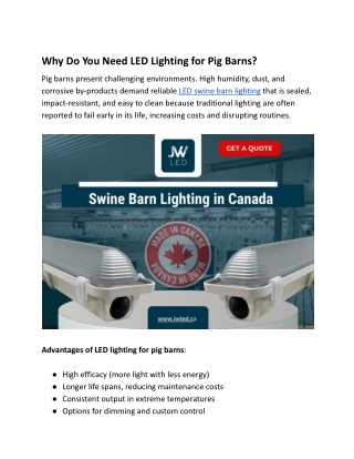 Why Do You Need LED Lighting for Pig Barns_