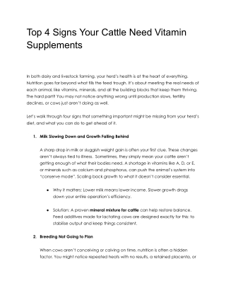 Top 4 Signs Your Cattle Need Vitamin Supplements