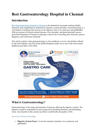 Best Gastroenterology Hospital in Chennai