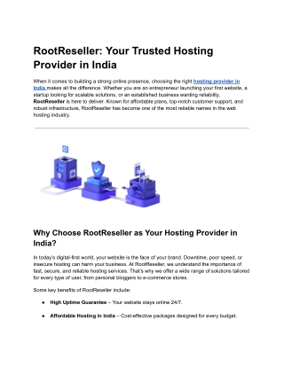 RootReseller: Your Trusted Hosting Provider in India