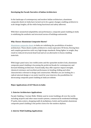 Enveloping the Facade Narrative of Indian Architecture