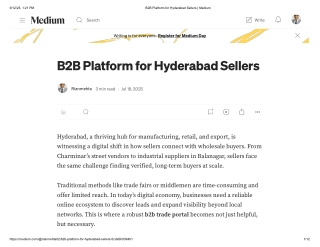 B2B Platform for Hyderabad Sellers