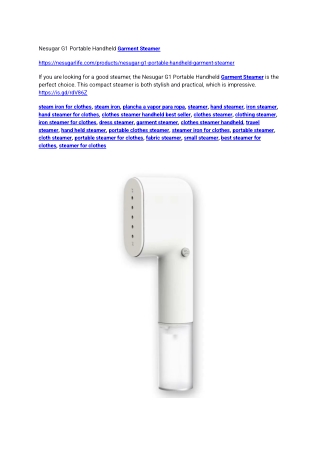 Nesugar G1 Portable Handheld Garment Steamer