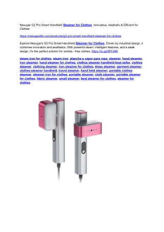 Nesugar G2 Pro Smart Handheld Steamer for Clothes_ Innovative, Aesthetic & Efficient for Clothes