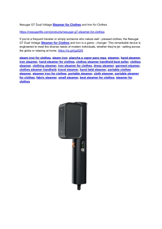 Nesugar G7 Dual Voltage Steamer for Clothes and Iron for Clothes