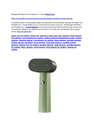 Nesugar G6 Steam Iron Portable 2-in-1 Travel Steam Iron