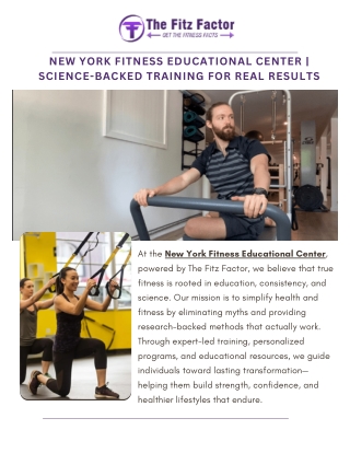 Transform Health at New York Fitness Educational Center with Experts