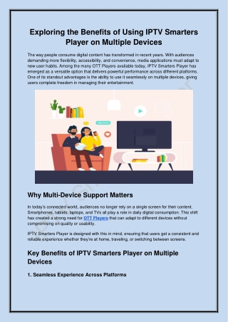 Exploring the Benefits of Using IPTV Smarters Player on Multiple Devices