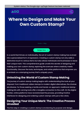 Where to Design and Make Your Own Custom Stamp?
