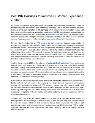 Best IVR Services to Improve Customer Experience in 2025