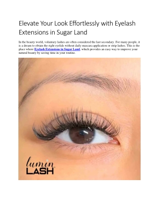 Elevate Your Look Effortlessly with Eyelash Extensions in Sugar Land