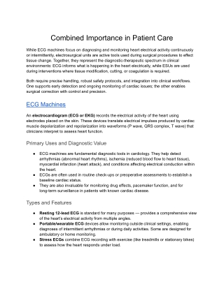 Combined Importance in Patient Care