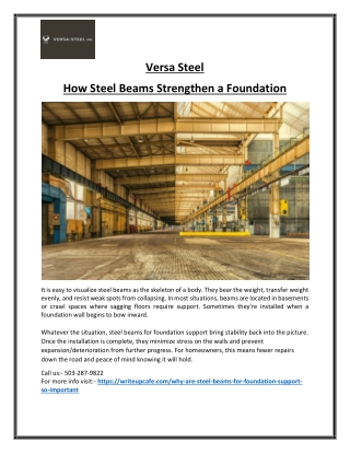 Durable Steel Beams for Foundation Support in Construction