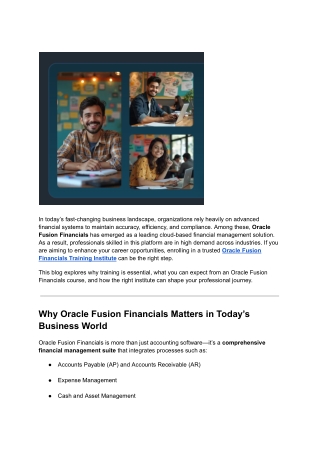 Oracle Fusion Financials Training Institute_ Unlock Your Career Potential