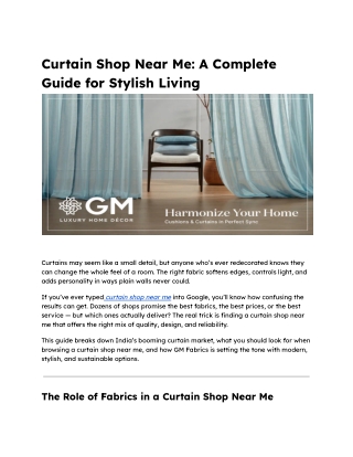 _Curtain Shop Near Me_ A Complete Guide for Stylish Living