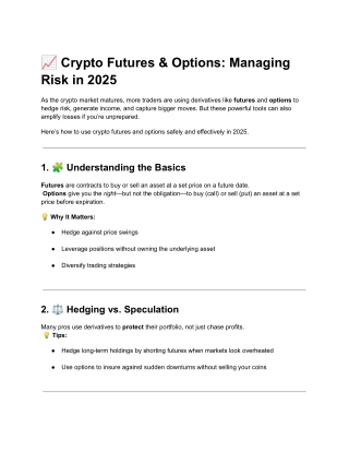 Crypto Futures & Options Managing Risk in 2025
