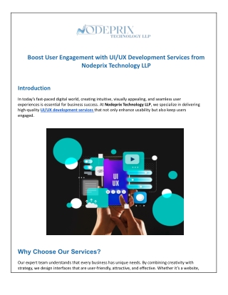 Boost User Engagement with UI_UX Development Services from Nodeprix Technology LLP