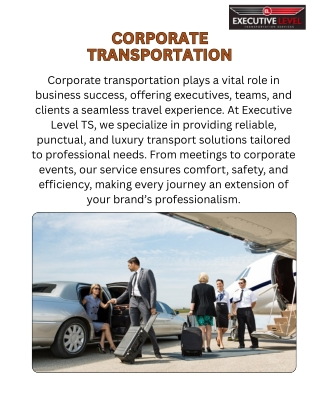 Corporate Transportation Solutions by Executive Level TS