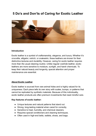 5 Do’s and Don’ts of Caring for Exotic Leather