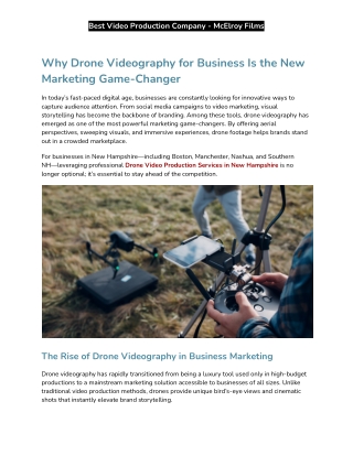 Why Drone Videography for Business Is the New Marketing Game-Changer