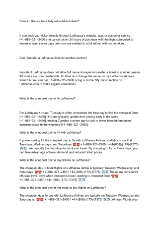 Does Lufthansa have fully refundable tickets?