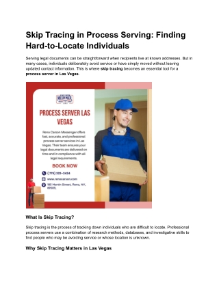 Skip Tracing in Process Serving: Finding Hard-to-Locate Individuals