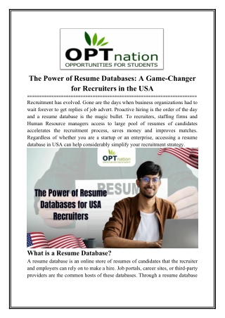 The Power of Resume Databases