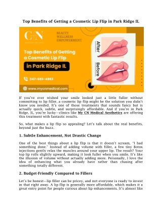 Top Benefits of Getting a Cosmetic Lip Flip in Park Ridge IL