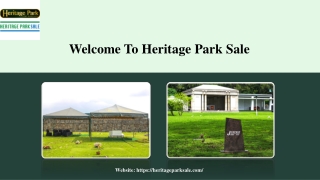 Welcome To Heritage Park Sale