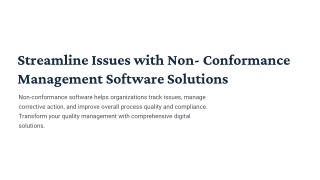 Streamline Issues with Non-Conformance Management Software Solutions