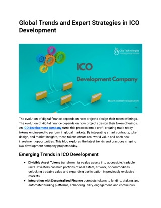 Global Trends and Expert Strategies in ICO Development